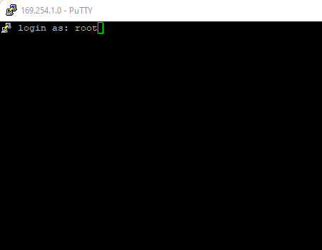 PuTTY SSH session to a BMW NBT EVO head unit showing the root login prompt